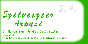 szilveszter arpasi business card
